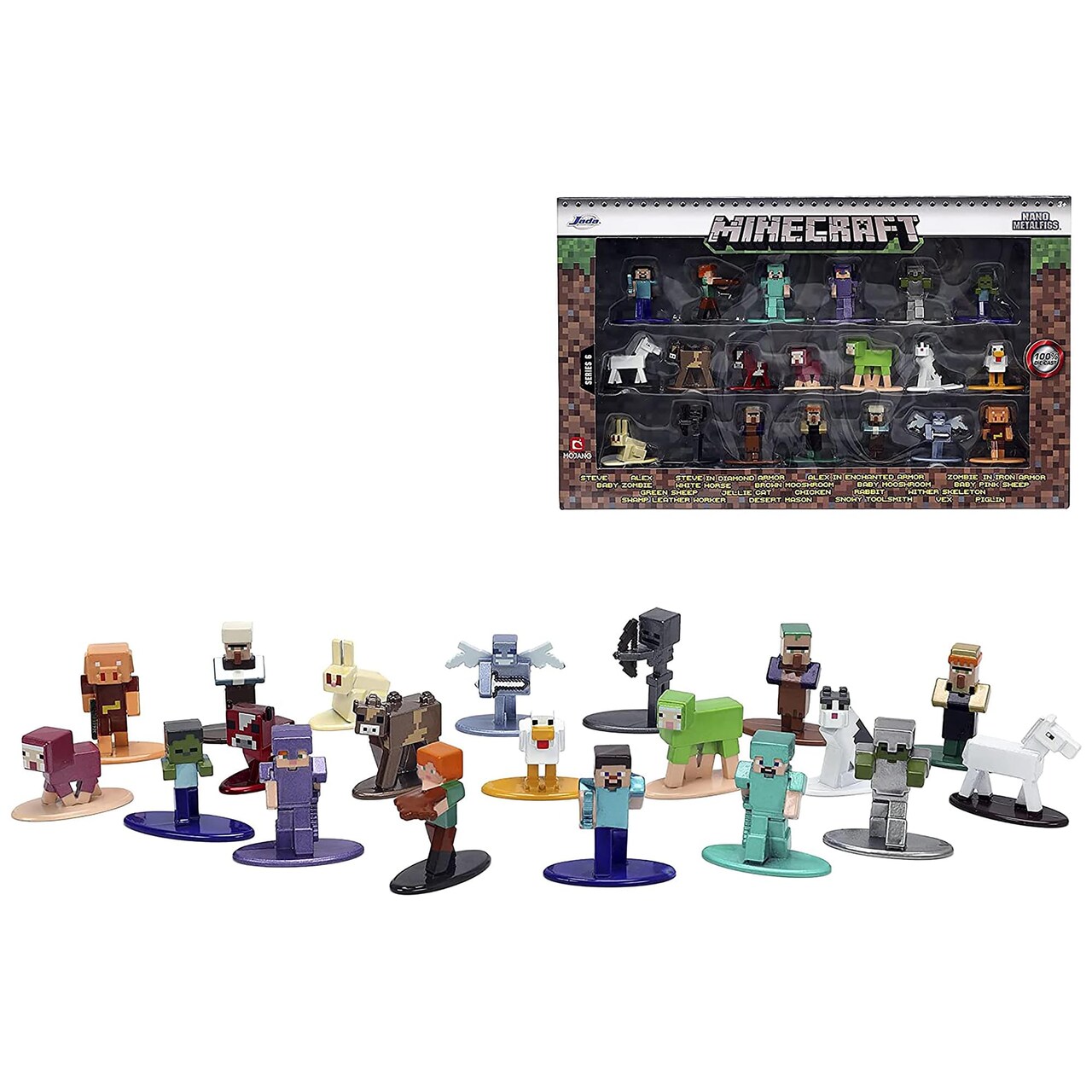 Minecraft Nano Metalfigs 20 Pack Wave 6 | 1.65 Inch Die-Cast Metal Figures